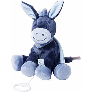 Nattou 321051 Peluche Musicale Âne Alex, Berceuse "La-Le-Lu", Hauteur : 28 cm, Alex et Bibou, Bleu - Publicité