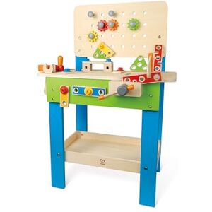 Hape Jouet en Bois Établi du Bricoleur Jouet de Bricolage Enfant Jeu d'Éveil et Construction de 35 Pièces Accessoires en Bois Multicolor Pour Enfant de Plus de 3 Ans - Publicité