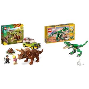 Lego 76959 Jurassic Park La Recherche du Tricératops, Jouet de Figurine de Dinosaure & 31058 Creator 3-en-1 Le Dinosaure Féroce, Cadeau de Noël, Jouet Dinosaures, Figurines, T. Rex - Publicité