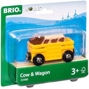 Brio World 33406 Wagon Transport de Bétail Accessoire pour Circuit de Train en Bois avec connexions aimantées Thème Ferme Jouet pour garçons et Filles dès 3 Ans - Publicité