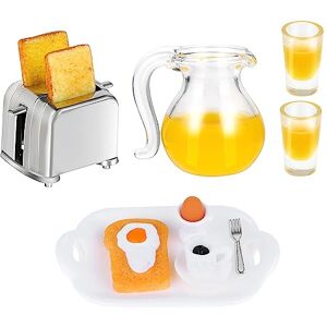 Cobee Ensemble de 14 pièces de scène miniature pour maison de poupée 1:12 Accessoires de cuisine en résine Mini modèle alimentaire Décoration de gâteau pour maison de poupée Jeu de - Publicité