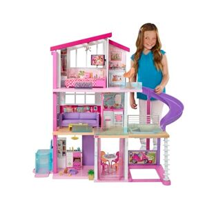 COSTWAY Maison de Poupée en Bois à 3 Etages avec 5 Pièces et 10 Meubles, Maison  Barbie Rose avec Autocollants Princesses, Jeu d'Imitation pour Enfants de  3-7 Ans, 60 x 25 x 70 cm