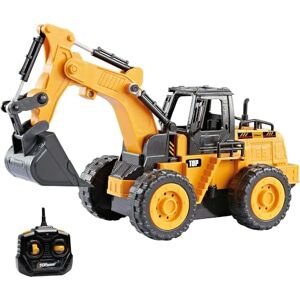 Top Race Jouet de pelle à 5 canaux Entièrement fonctionnel Télécommande Digger Échelle 1:24 Tracteur RC Jouet de construction Digger pour enfants pour garçons filles de 3 ans et plus - Publicité