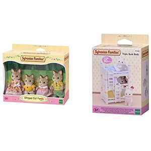 Sylvanian Families - Le Village - La Famille Chat Tigre - 5180 - Famille 4  Figurines - Mini Poupées - Multicolore