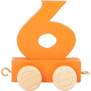 small foot design - Train coloré. Le Wagon de Quatre Roues numéroté 6" s'accroche Chiffres pour Former âge, numéro de téléphone et Bien d'autres Choses, 10568, Orange, Bois - Publicité