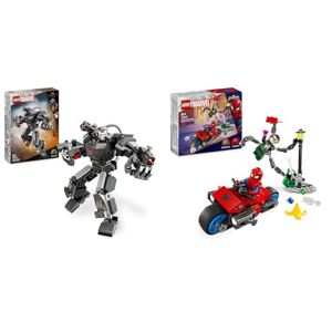 Lego 76277 Marvel L’Armure Robot de War Machine, Jouet de Robot avec : 3 Canons de Tir & 76275 Marvel La Course-Poursuite en Moto : Spider-Man Contre Docteur Octopus - Publicité