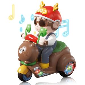 Bestcool Voiture Jouet Enfant, Moto Jouet Enfant 2 Ans Rotation à 360° Voiture Car Petite Voiture Enfant Jouet avec Musique et Légère Bébé Stunt Voiture Jouet pour Cadeau, Garcon Fille 0-3 Ans - Publicité