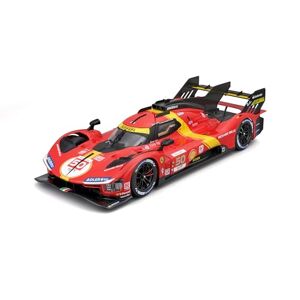 Bburago 1/18 Ferrari Racing 499P LMH 2023#50 Rouge NOUVEAUTÉ 2024 : Réplique métallique intérieur détaillé Portes et Capot ouvrants à l'échelle 1/18ème-Gagnante des 24h du Mans 2023 - Publicité