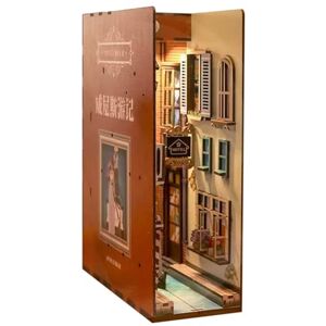 CCogzbb Book Nook Kits, Kit de Coin de Livre de Maison de Poupée Bricolage, Serre-Livres d'art en Bois du Puzzle 3D, Serre-Livres D'insertion D'étagère, Kits de Modèles À Construire pour Adultes - Publicité