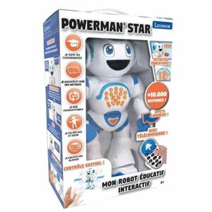 Lexibook Powerman Star Robot télécommandé, Parle et Marche, Programmable STEM pour Enfants 4+, Blanc/Bleu, ROB85FR - Publicité