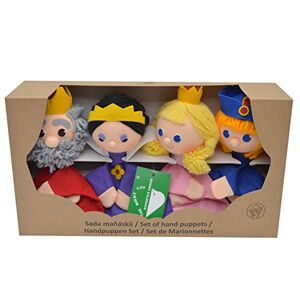 Lot de 4 marionnettes à main Poupée en peluche Figurine de conte de fées Prince Roi, Reine Princesse 34 cm Idéal pour le théâtre de poupée et les jeux de rôle - Publicité
