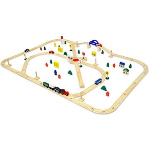 messefix 96 Pièces Jeu Train en Bois Enfant 6m Rail de Train Petit Train en Bois Jouet Train pour Enfants de 3 Ans et Plus Train Noel avec Circuit Rrain Beaucoup d'Accessoires Jeux en Bois - Publicité