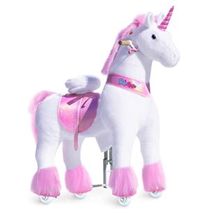 PonyCycle Classique Modèle U Monter sur la Licorne Animal Qui Marche Peluche Licorne d'équitation sur Roues (avec Frein et Son/Hauteur 108 cm/Taille 5 pour Âge 7+) Licorne Rose Ux502 - Publicité