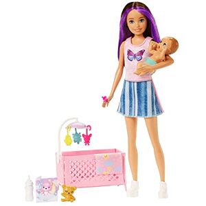 Barbie Coffret Skipper Baby-Sitter Berceau avec poupée Mannequin, bébé aux Yeux endormis, mobilier et Accessoires dans Le thème, Jouet Enfant, Dès 3 Ans, HJY33 - Publicité