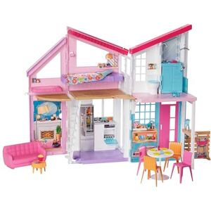 Barbie Maison Malibu 2-en-1, Maison De Poupée À 2 Étages avec 6 Pièces Transformable, Plus De 25 Accessoires pour Poupées Inclus, Jouet pour Enfant de 3 Ans et Plus, FXG57 - Publicité