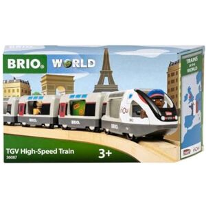 Brio World TGV INOUI SNCF 37 cm Fidèle au Vrai Train Jouets pour Circuit de Train en Bois 2 locomotives, 2 Wagons, 1 Personnage Garçon ou Fille dès 3 Ans 36087 - Publicité