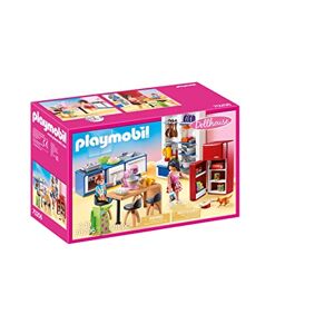 Playmobil 70206 Cuisine familiale Dollhouse avec Deux Personnages, l'équipement de Cuisine et des Accessoires électroménagers pour aménager la Grande Maison Traditionnelle Dès 4 Ans - Publicité