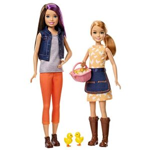 Barbie Famille Coffret Poupées Skipper & Stacie à La Ferme, Fermières avec 2 Poussins et Un Panier D'œuf, Jouet pour Enfant, GCK85 - Publicité