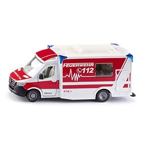 SIKU 2115, Mercedes-Benz Sprinter Miesen type C Ambulance, 1:50, métal/plastique, rouge/blanc, Toit amovible, incl, Brancard et planche dorsale - Publicité