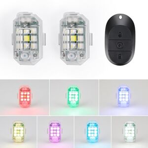 Weinsamkeit Lumières Stroboscopiques pour Drone, 2 Pièces 7 Couleurs LED Lumière Stroboscopique de Drone Lumière Anti-Collision Lumière d'avertissement de Nuit pour Motos Bikes RC Cars RC Drones - Publicité