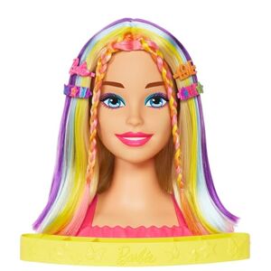 Barbie Ultra Chevelure Tête À Coiffer, Cheveux Blonds Lisses avec Mèches Arc-en-Ciel, Et Accessoires Color Reveal avec Changement De Couleur, Jouet pour Enfant de 3 Ans et Plus, HMD78 - Publicité