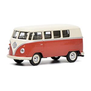 Schuco 452017100 VW T1 Bus, Beige 1:64 452017100-VW, modèle de Voiture Miniature, Rouge, crème - Publicité