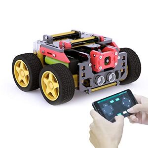 Adeept Kit de Voiture Robot Intelligent WiFi AWR 4WD WiFi pour Raspberry Pi 4/3 modèle B+/B/2B, kit de Robot Bricolage pour Enfants et Adultes Suivi de Cible OpenCV Transmission vidéo, Robot Raspberry Pi - Publicité