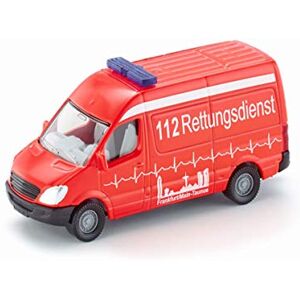 SIKU 0805 Ambulance, 1:87, Métal/Plastique, Rouge, Pneus en caoutchouc, Jouet pour enfantss - Publicité