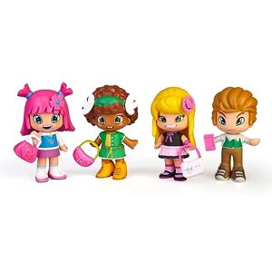 Pinypon PINY INSTITUTE OF NEW YORK  by Piny, Friends Set Lot de 4 Figurines de la série, Michelle, Tasha, Julia et Will, avec 2 Accessoires, pour garçons et Filles à partir de 4 Ans, Célèbre - Publicité