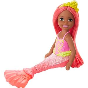 Barbie Dreamtopia Chelsea Mermaid Doll, 6.5-inch with Coral-Colored Hair and Tail - Publicité