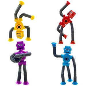Steemjoey 4 PCS Jouets Extensibles à Ventouse, Jouet sensoriels à Ventouse Robots, Jouet de décompression de Robots Amusant Jouet Éducatif, Cadeau pour Adultes Enfant - Publicité