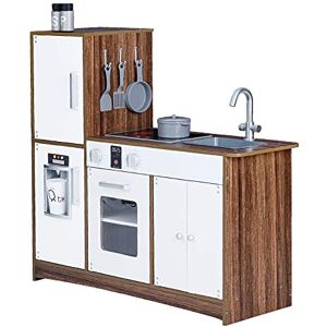 Teamson Kids Cuisine Enfant Jeu en Bois garçon Fille Mixte avec 10 Accessoires Blanche Palm Springs TD-13404B - Publicité