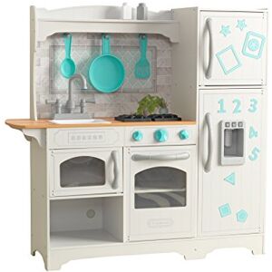 KidKraft Cuisine Enfant en Bois Countryside, Dinette Incluant Accessoires, Ustensiles, Distributeur de Glaçons et Aimants Frigo, Jouet Enfant dès 3 Ans, 53424, Exclusivité sur Amazon - Publicité