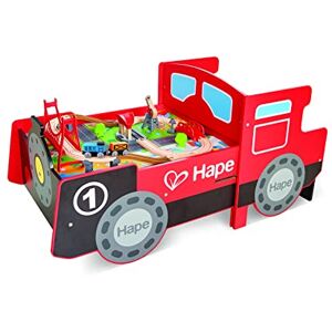 Hape Jouet  Table Train Locomotive avec Circuit Train Bois et Plateau de Jeu + Accessoires Construction Circuit Bois Variés Jeu Educatif Enfant de 3 ans et Plus Compatible Marques Traditionnelles - Publicité