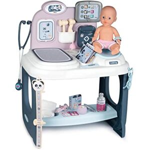 Smoby Baby Care Centre de Soins pour Poupons et Poupées Tablette Electronique + 1 Poupon Fonction Pipi Inclus 28 Accessoires Docteur 240300 - Publicité