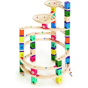 Hape Circuit à Billes Créatif en Bois Le Cyclone Quadrilla Jeu de Construction Super Kit Complet de 102 pièces pour le Circuit et 100 Billes Jeu de Construction en Bois pour Enfant 4 ans et plus - Publicité