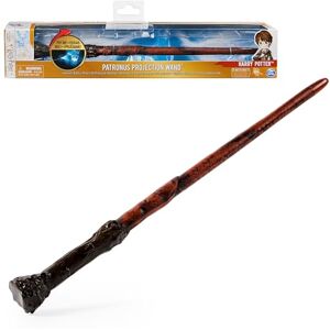 Wizarding World HARRY POTTER  BAGUETTE MAGIQUE PROJECTION PATRONUS HARRY POTTER Baguette Harry Potter 30 cm Projection Lumineuse Patronus Et Effet Tremblement Jouet Enfant 6 ans et + - Publicité