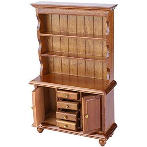 Zerodis 1:12 Échelle Miniature Bibliothèque Trois Couche Étagère en Bois pour Maison de Poupées Armoire Affichage Placard Meubles Jouet de Collection Jeux D'imitation Pour Filles Garçons Cadeau - Publicité