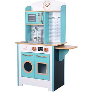 Teamson Kids Cuisine Enfant en Bois avec 19 Accessoires dinette Jeux d’Imitation Gris TD-13629A - Publicité