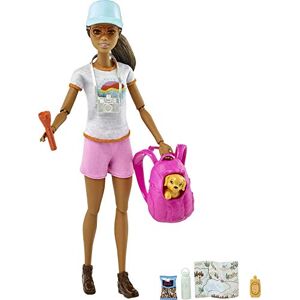 Barbie Bien-être Coffret Randonnée avec Figurine Chiot, 9 Accessoires Inclus, Jouet pour Enfant, GRN66 - Publicité