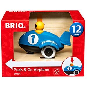 Brio 30264 Avion Push & Go Jouet d'éveil premier age Stimule la motricité Système à rétrofriction facile à faire fonctionner A partir de 12 mois - Publicité