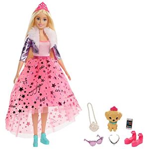 Barbie Royal Adventure poupée blonde avec jupe rose en tulle, figurine chiot et accessoires inclus, jouet pour enfant, GML76 - Publicité