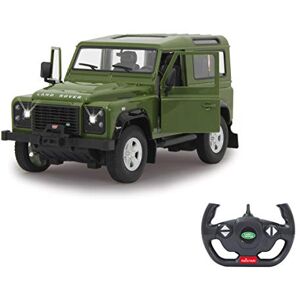 Jamara 405155 Land Rover Defender 1:14 vert portes manuelles -Voiture RC, sous licence officielle, environ 1 heure de conduite, 9 Km/h, intérieur détaillé, finition de haute qualité, éclairage LED - Publicité