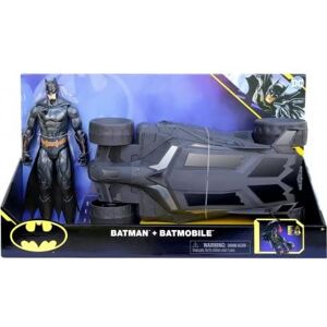 cavernedesjouets Grande Batmobile Noire 38 cm + 1 Figurine Batman 30 cm Voiture pour Batman Set véhicule Miniature DC + 1 Carte Tigre Enfant - Publicité