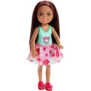 Barbie Famille Mini-Poupée Chelsea Fille Brune, Haut Motif Lion Et Jupe Rose à Fleurs, Jouet pour Enfant, FXG79 - Publicité