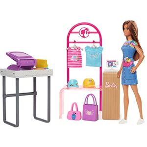 Barbie Coffret Boutique Créations avec Portant, Hauts, Chapeaux, Sacs À Main Et Autres Accessoires Inclus, Plus De 150 Looks À Créer, Jouet Enfant, A Partir De 3 Ans, HKT78 - Publicité