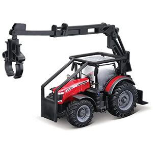 Bburago Massey Fergusson 8740S Tracteur avec Chargeur Frontal et 3 bûches, 10 cm, Couleurs Assorties - Publicité