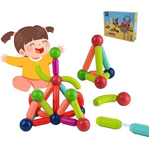 Locisne 36 Pièces Bloc Construction Magnetique, Créer L'Imagination Infinie 3D Colorés Jouets, 2D Montessori Jeux Éducatifs, Ensemble de Boule Magnétique, Jouets À Empiler, Enfants de Plus de 3+ Ans - Publicité