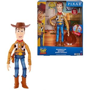 Mattel Disney Pixar Toy Story roundup Woody grande figurine parlante, 12 pouces de haut avec 20 phrases détails authentiques, tissu peluche et plastique HFY35 - Publicité