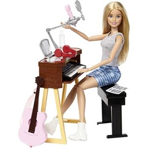 Barbie Métiers poupée Musicienne blonde avec haut gris et guitare rose, jouet pour enfant, FCP73 - Publicité